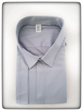 CAMICIA BORGHESE MAN. CORT. GRIGIO CHIARO TG. 48