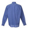 CAMICIA MISTO COTONE MAN. LUNG. BLU TG. 38