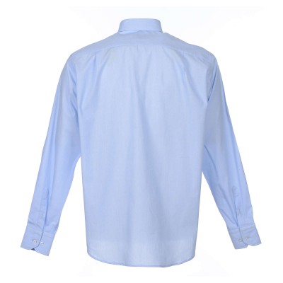 CAMICIA TINTA UNITA MISTO COTONE MAN. LUNG. CELESTE TG.41