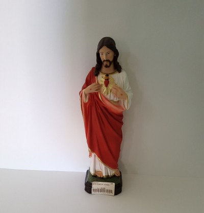 STATUA GESU' SACRO CUORE 30 CM RESINA