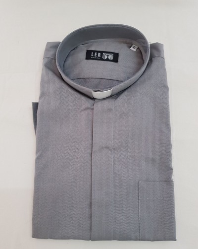 CAMICIA SPIGATA GRIGIA MAN. CORT. TG. 42