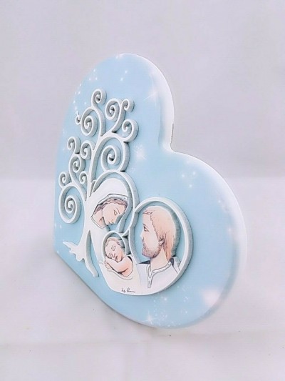 Quadro Estego cuore sacra famiglia 15x14 cm