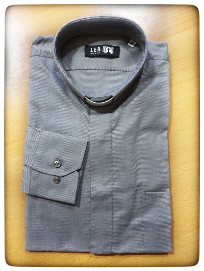 CAMICIA DIAGONALE GRIGIA MAN. LUNG. TG. 41