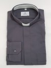 CAMICIA CLERGY COTONE GRIGIO MAN. LUNG. TG. 43