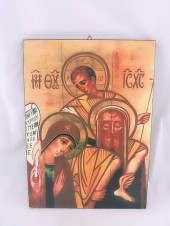 Icona Sacra Famiglia dipinto da Kiko Arguello 30x40 cm