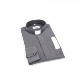 CAMICIA CLERGY GRIGIA MAN. LUNG. TG. 40