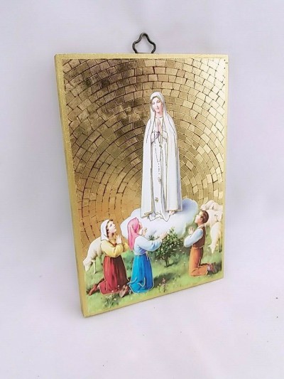 QUADRETTO ORO MOSAICO MADONNA DI FATIMA