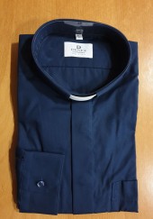 CAMICIA CLERGY COTONE 100% MAN. LUNG. BLU TG. 42