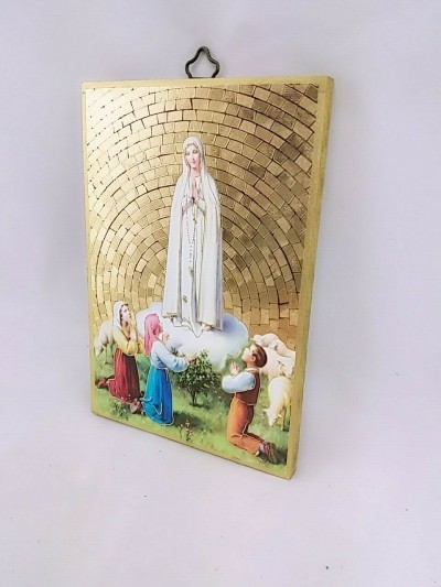 QUADRETTO ORO MOSAICO MADONNA DI FATIMA