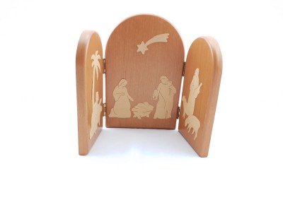 PRESEPE CON CHIUSURA A LIBRO IN LEGNO