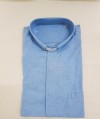 CAMICIA MISTO LINO MAN. CORT. AZZURRA TG. 41
