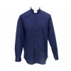 CAMICIA FILO COTONE MAN. LUNG. BLU VIOLETTO TG. 40