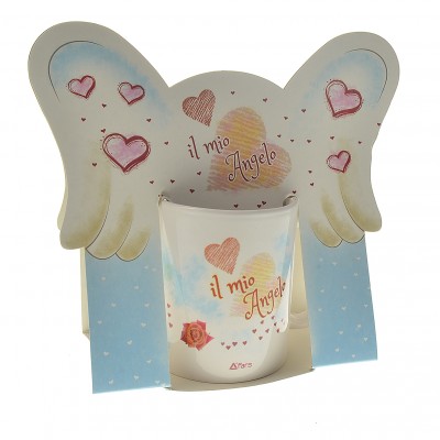 TAZZA CERAMICA CON SOGGETTI ANGELI