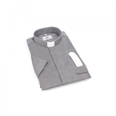 CAMICIA FILO GRIGIA MAN. CORT. TG. 37