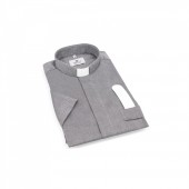 CAMICIA FILO GRIGIA MAN. CORT. TG. 37