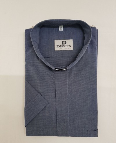 CAMICIA FILO BLUETTO MAN. CORT. TG. 38