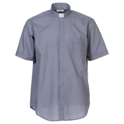 CAMICIA FILO GRIGIA MAN. CORT. TG. 37